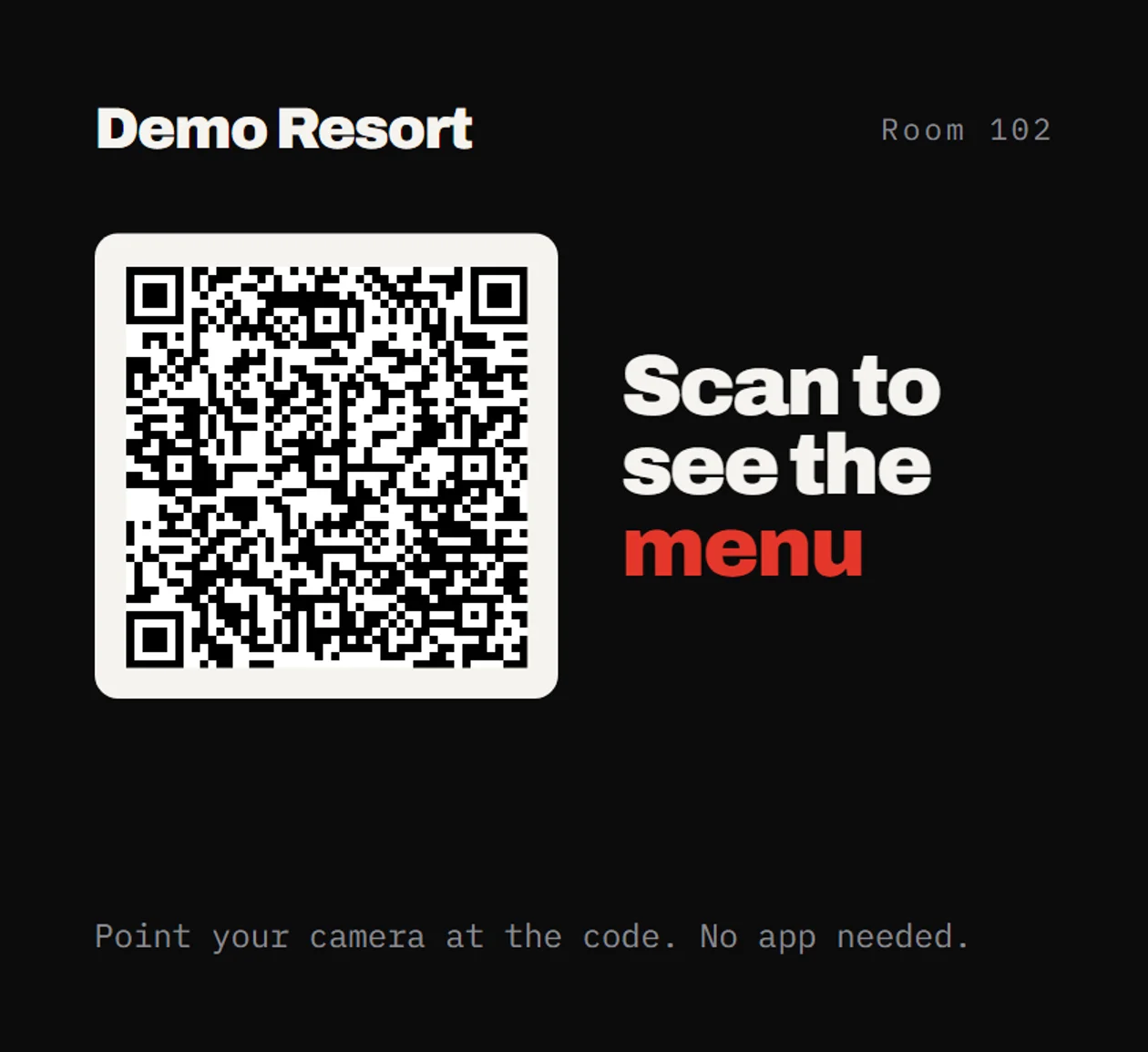 Printable room cards with QR codes, ready to place